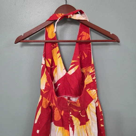 Vintage 70s Hukilau Fashions Elegant Red Halter Dress Art To Wear‎ Size XS Rare - Picture 9 of 16